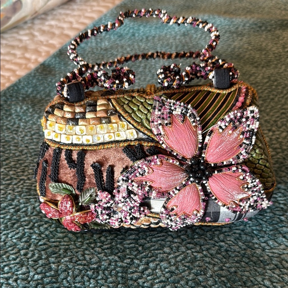 Mary Frances Embellished Floral Beaded Bag